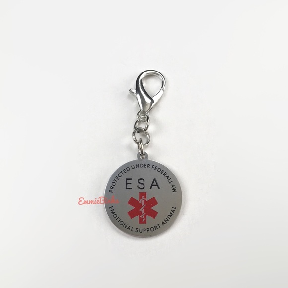 ✨3for$38 New Stainless Steel Silver ESA Service Animal Identification Charm - Picture 3 of 11